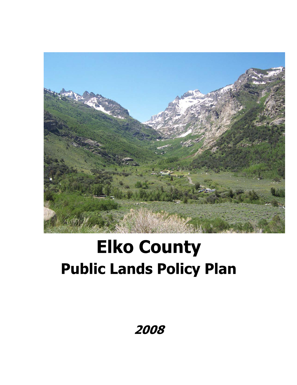Elko County Public Lands Policy Plan