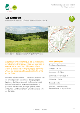 La Source Haut-Jura Grandvaux - Saint-Laurent-En-Grandvaux