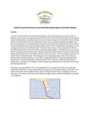 Volusia County Hurricane Irma Flood Warning Program Evaluation Report