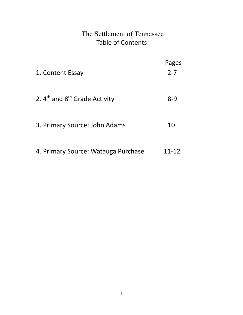 21 the Watauga Compact and Watauga Purchase