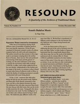 RESOUND a Quarterly of the Archives of Traditional Music