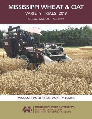 Mississippi Wheat and Oat Variety Trials 2019