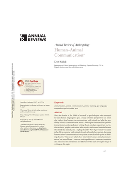 Human–Animal Communication*