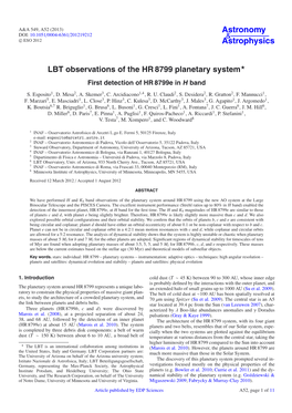 LBT Observations of the HR 8799 Planetary System⋆