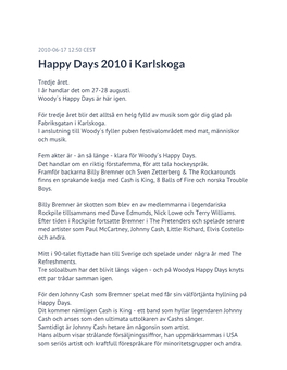 Happy Days 2010 I Karlskoga