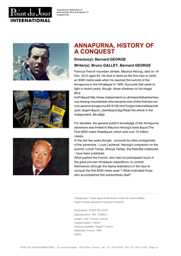 Annapurna, History of a Conquest
