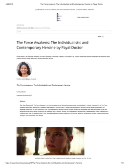 The Force Awakens: the Individualistic and Contemporary Heroine by Payal Doctor