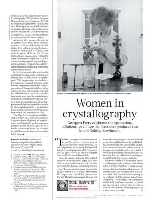 Women in Crystallography Is Climbing