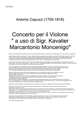 Concerto for Violone Obbligato