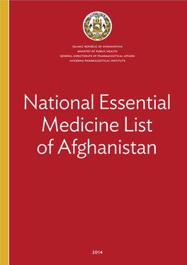 National Essential Medicine List of Afghanistan