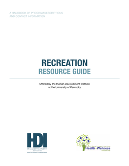 Recreation Resource Guide