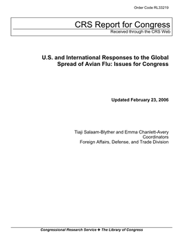 US and International Responses to the Global Spread of Avian