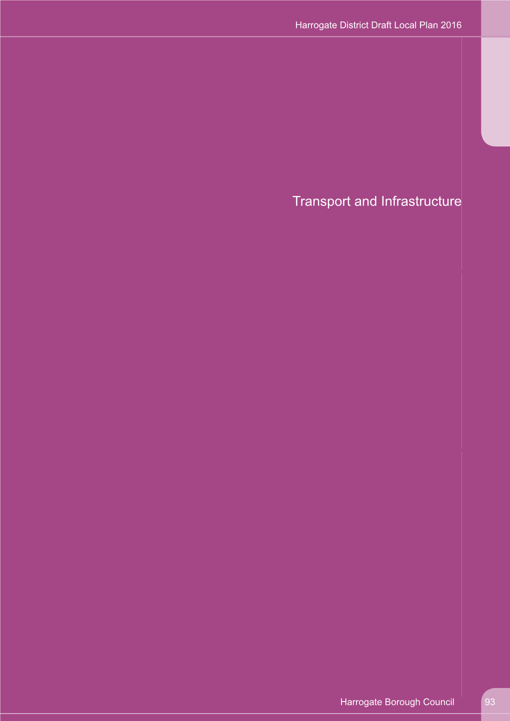 2016 October Draft Local Plan Transport and Infrastructure