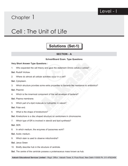 Cell : the Unit of Life