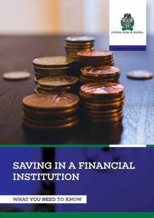 Saving in a Financial Institution