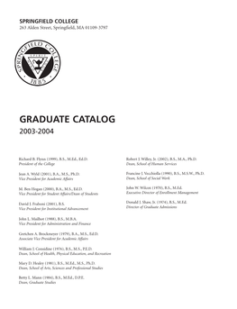 2003-2004 Graduate Catalog (PDF)