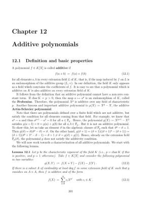 Chapter 12 Additive Polynomials