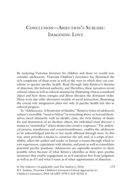 Conclusion—Abjection's Sublime: Imagining Love