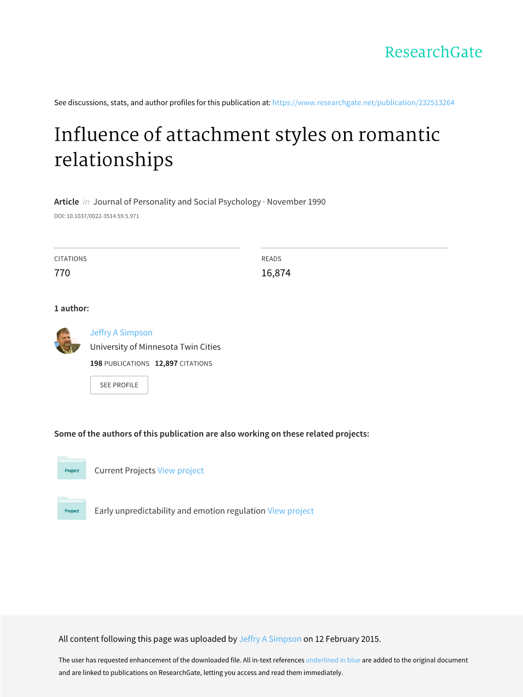 Influence of Attachment Styles on Romantic Relationships