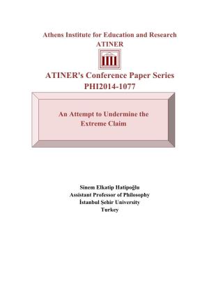 ATINER's Conference Paper Series PHI2014-1077