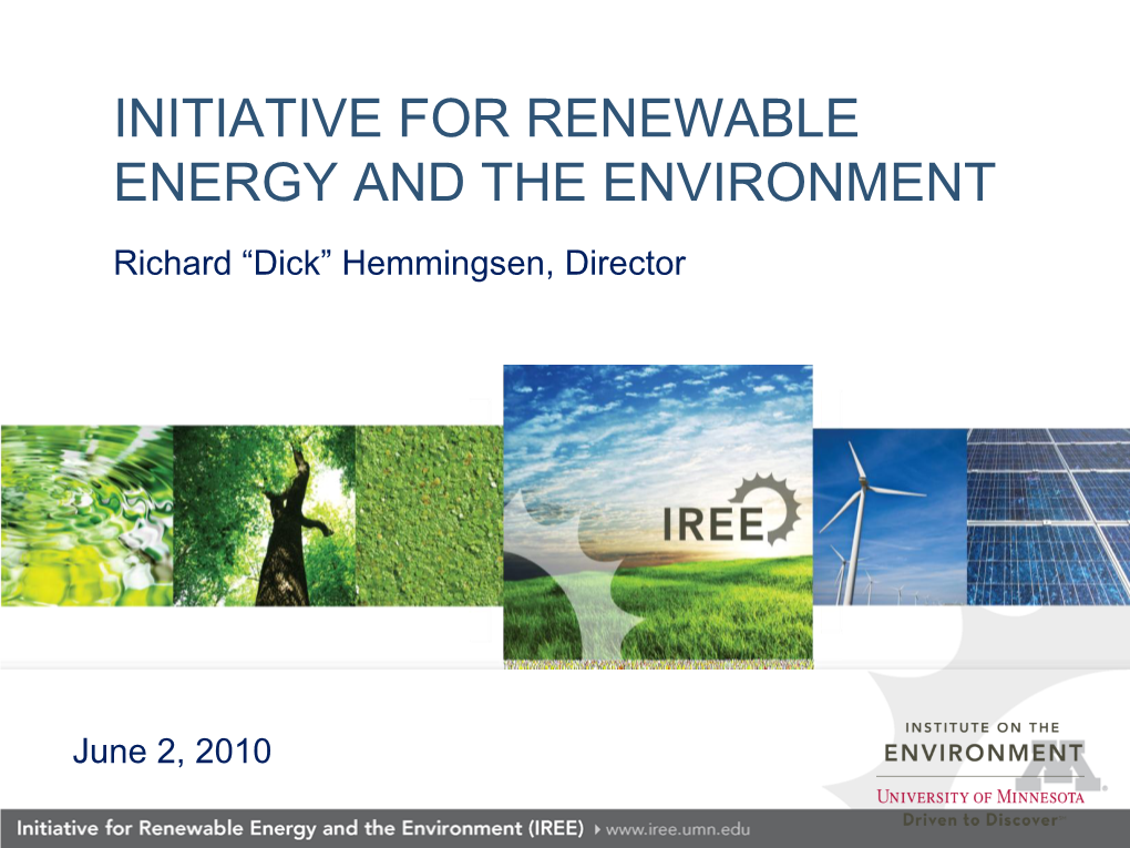 Initiative for Renewable Energy and the Environment