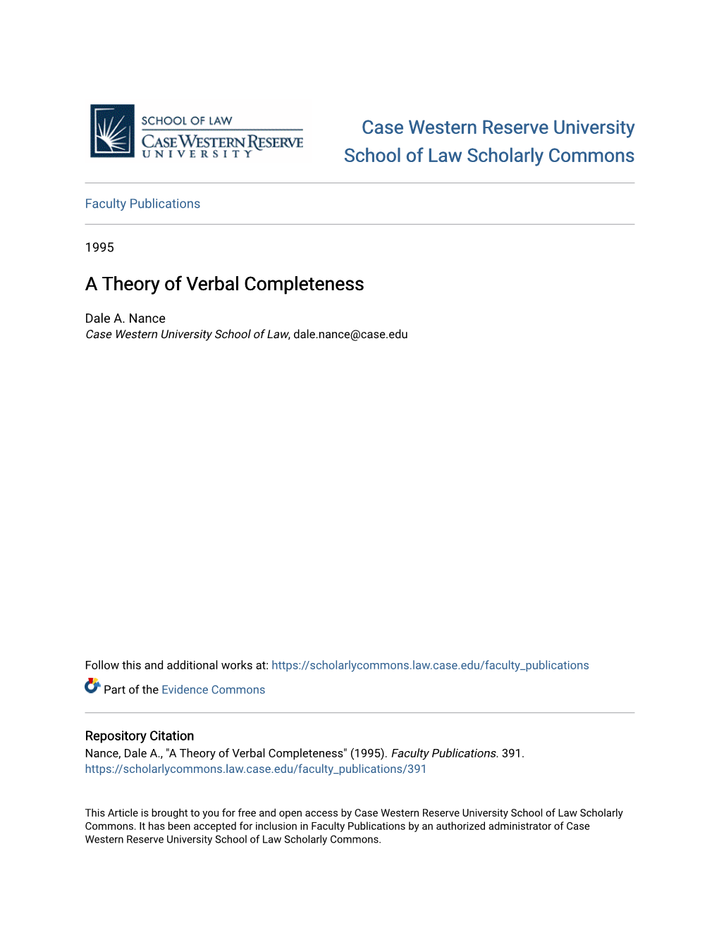 A Theory of Verbal Completeness