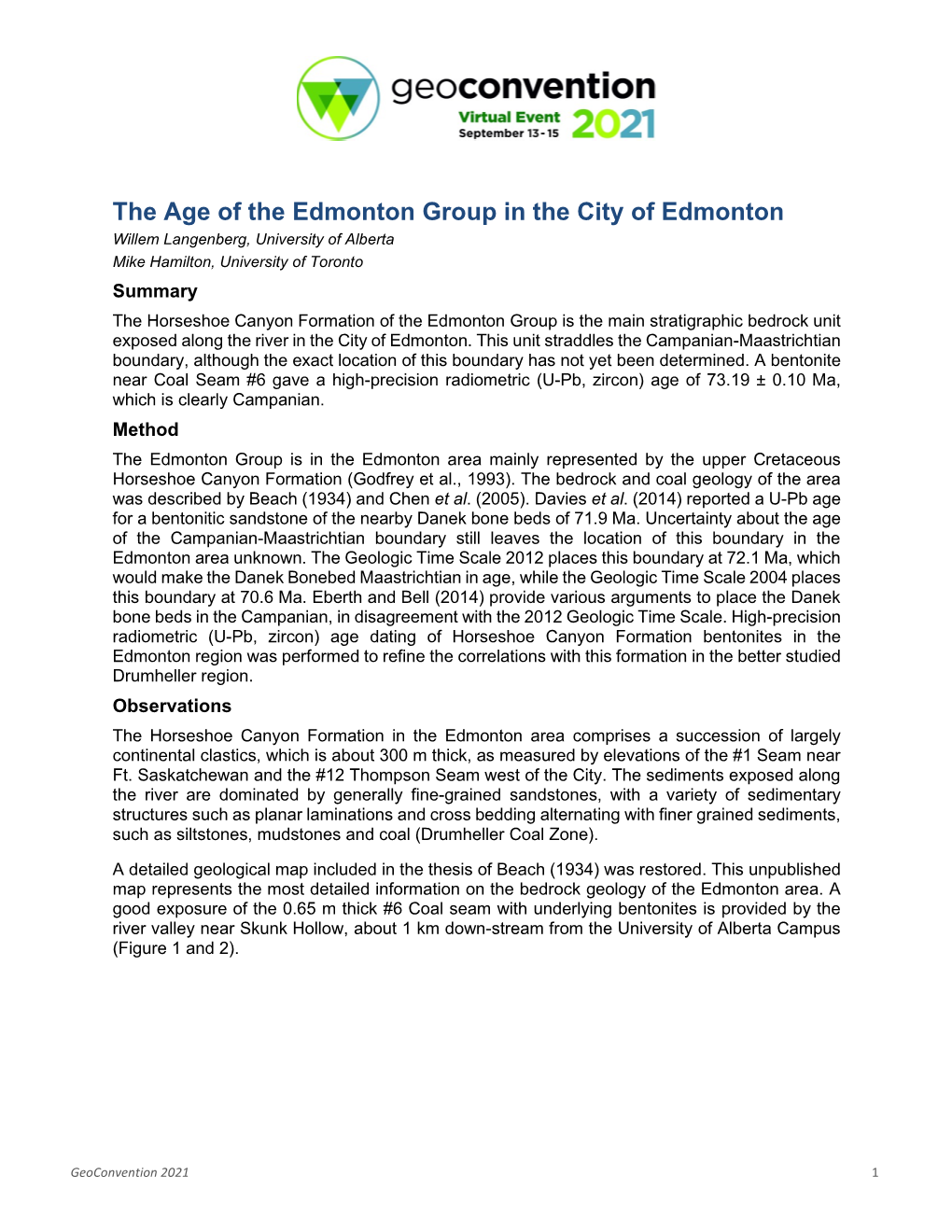 The Age of the Edmonton Group
