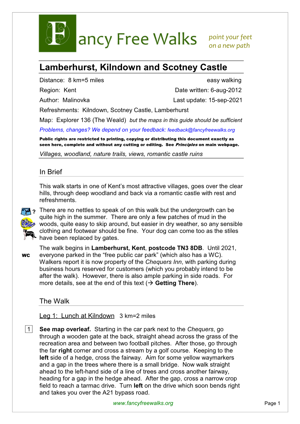 Lamberhurst, Kilndown and Scotney Castle