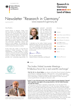 Newsletter “Research in Germany“ Issue 25, June 2014