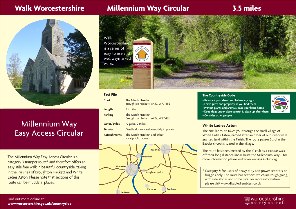 Walk Worcestershire Millennium Way Circular 3.5 Miles