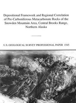 Depositional Framework and Regional Correlation of Pre-Carboniferous Metacarbonate Rocks of the Snowden Mountain Area, Central Brooks Range, Northern Alaska