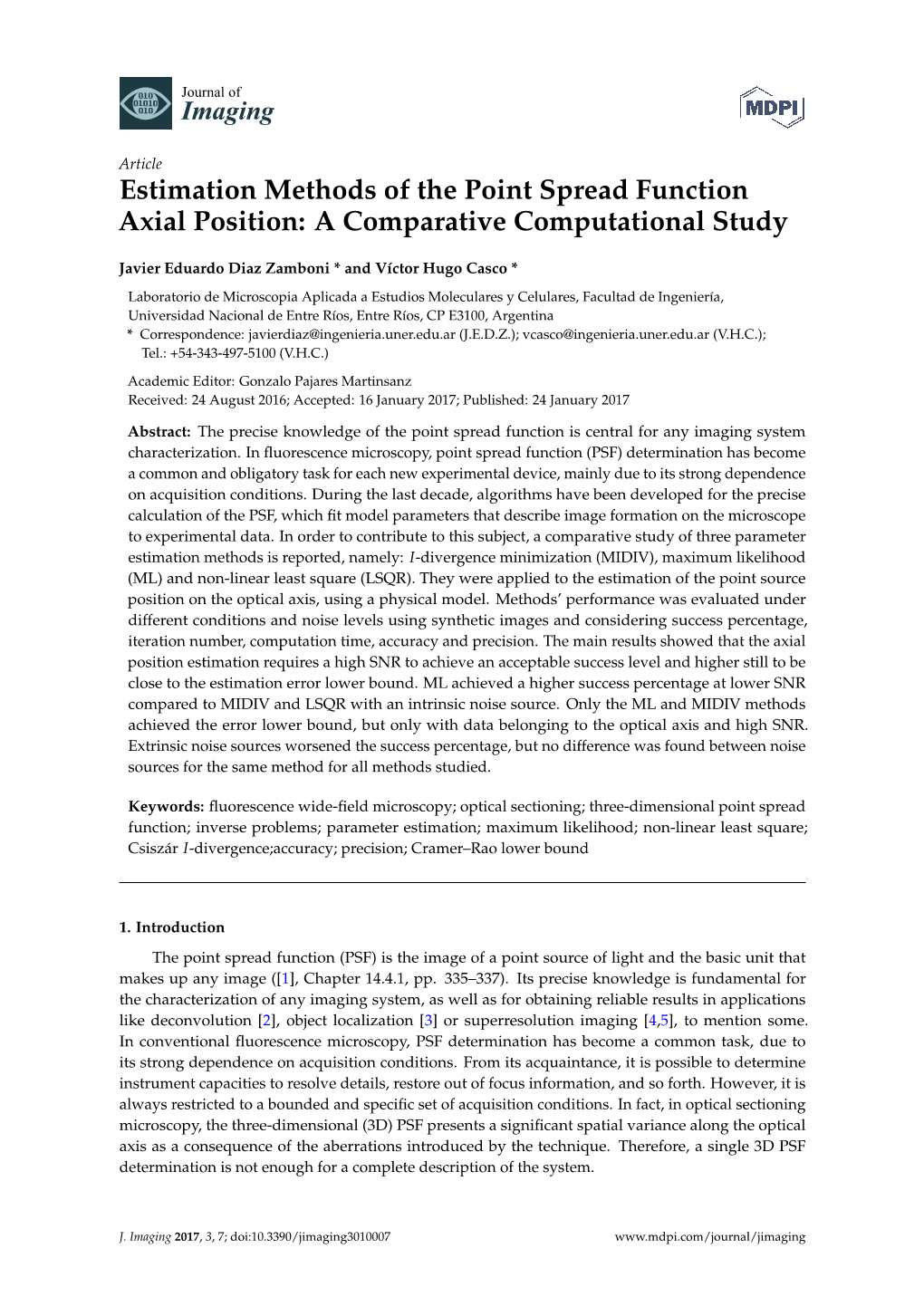 Estimation Methods of the Point Spread Function Axial Position: a Comparative Computational Study