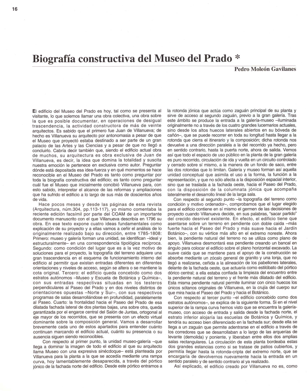 Biografía Constructiva Del Museo Del Prado * Pedro Moleón Gavilanes