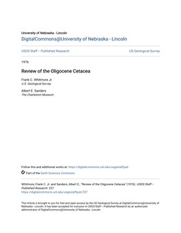 Review of the Oligocene Cetacea