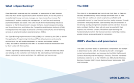 What Is Open Banking? the OBIE OBIE's Structure and Governance
