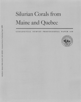 Silurian Corals from Maine and Quebec