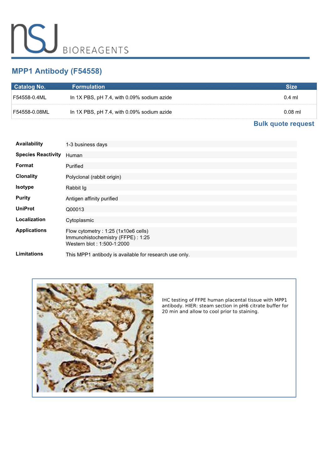 MPP1 Antibody (F54558)