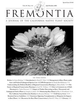 A Journal of the California Native Plant Society