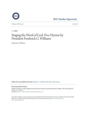 Five Hymns by President Frederick G. Williams Frederick G