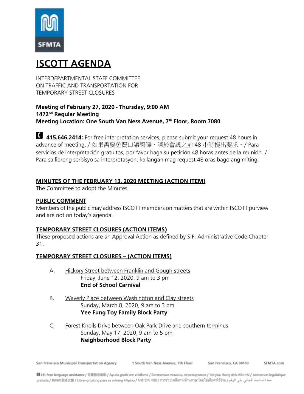 Iscott Agenda