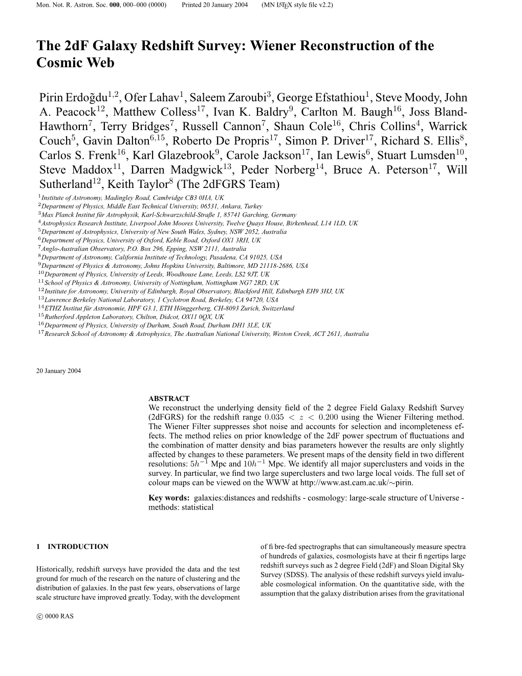 The 2Df Galaxy Redshift Survey: Wiener Reconstruction of the Cosmic Web