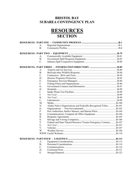 Bristol Bay Subarea Contingency Plan