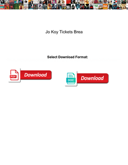 Jo Koy Tickets Brea