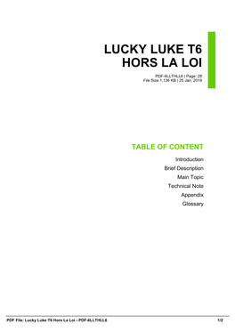 Lucky Luke T6 Hors La Loi Pdf-6Llthll6