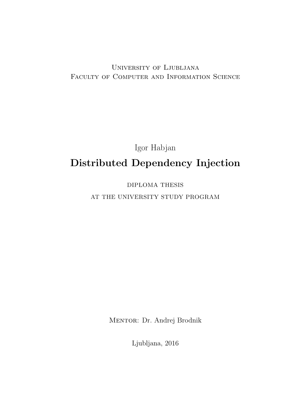 Distributed Dependency Injection