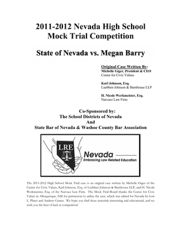 2011-2012 Nevada High School Mock Trial Competition