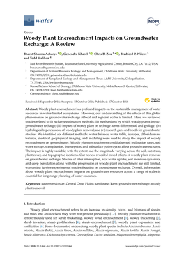 Woody Plant Encroachment Impacts on Groundwater Recharge: a Review