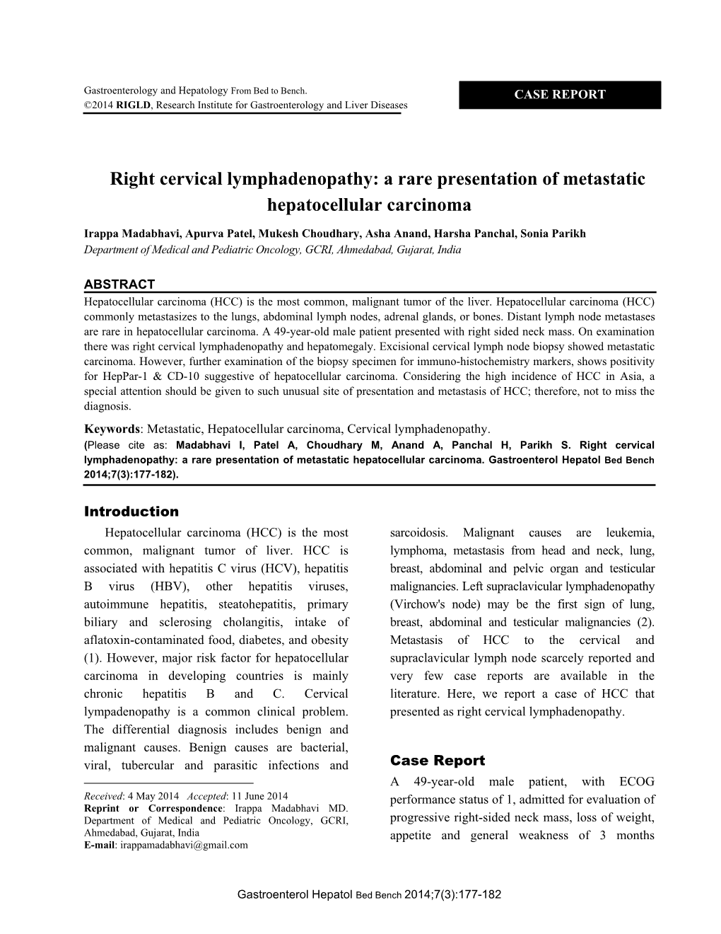 Right Cervical Lymphadenopathy: a Rare Presentation of Metastatic Hepatocellular Carcinoma