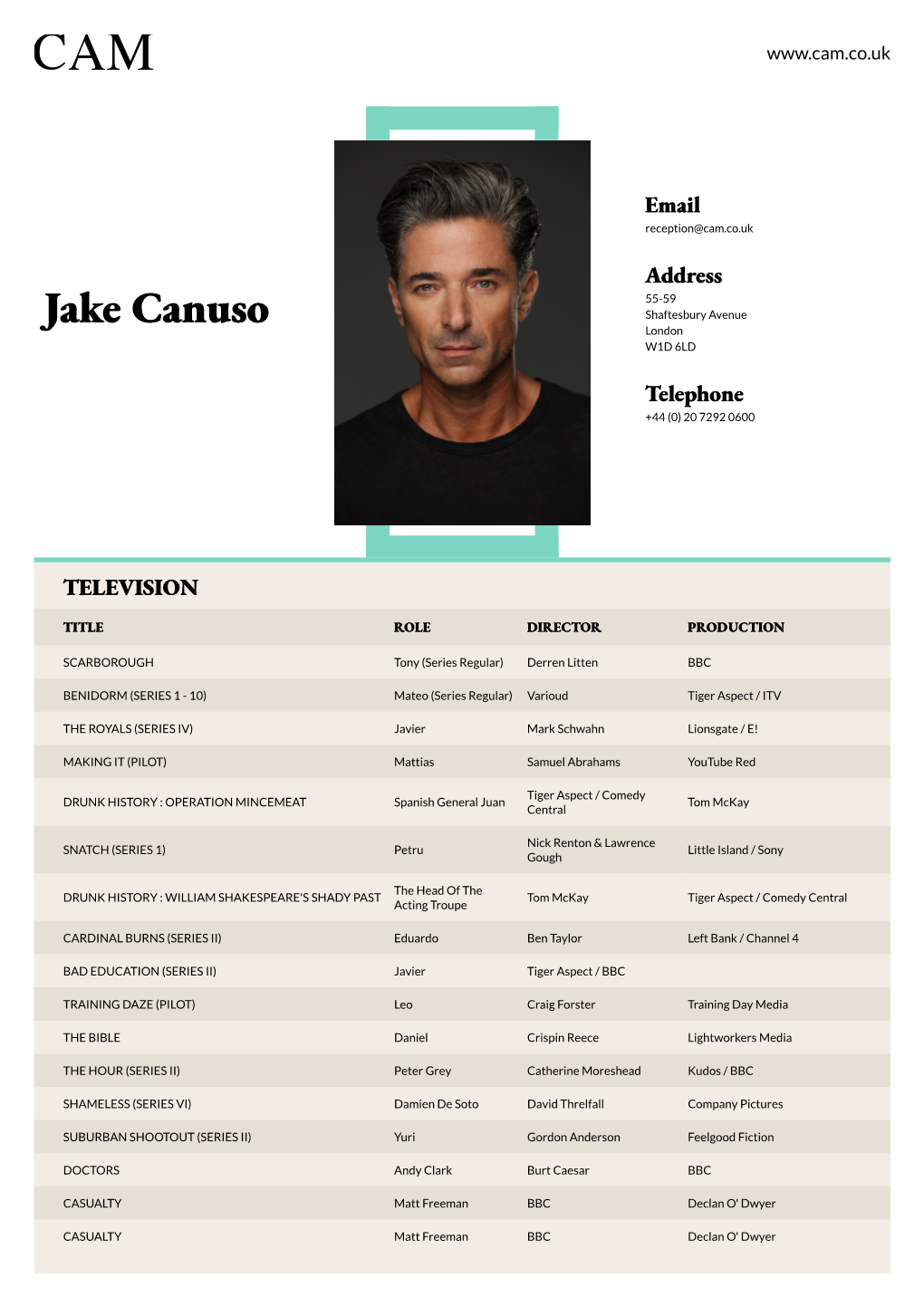 Jake Canuso Shaftesbury Avenue London W1D 6LD