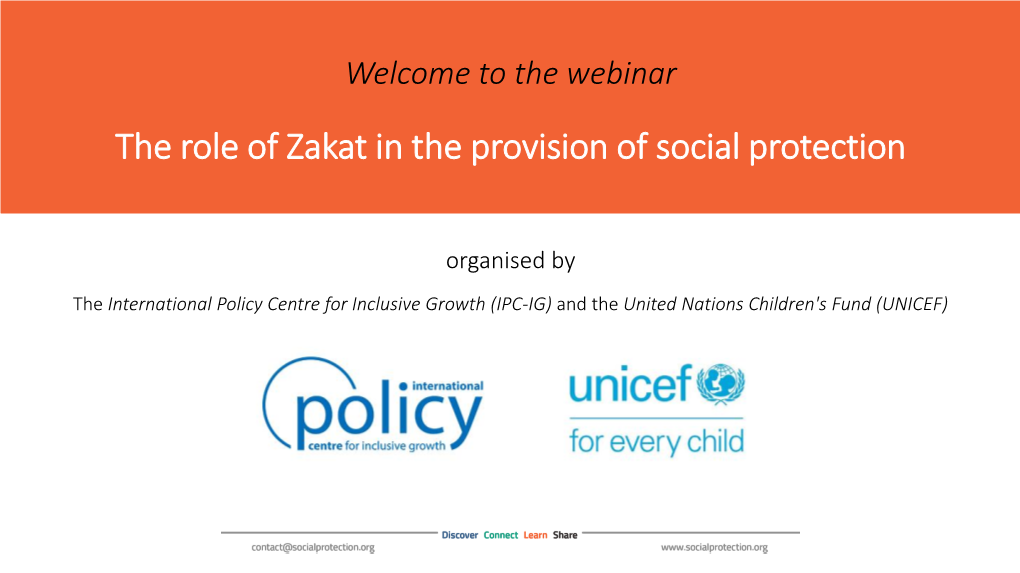 The Role of Zakat in the Provision of Social Protection